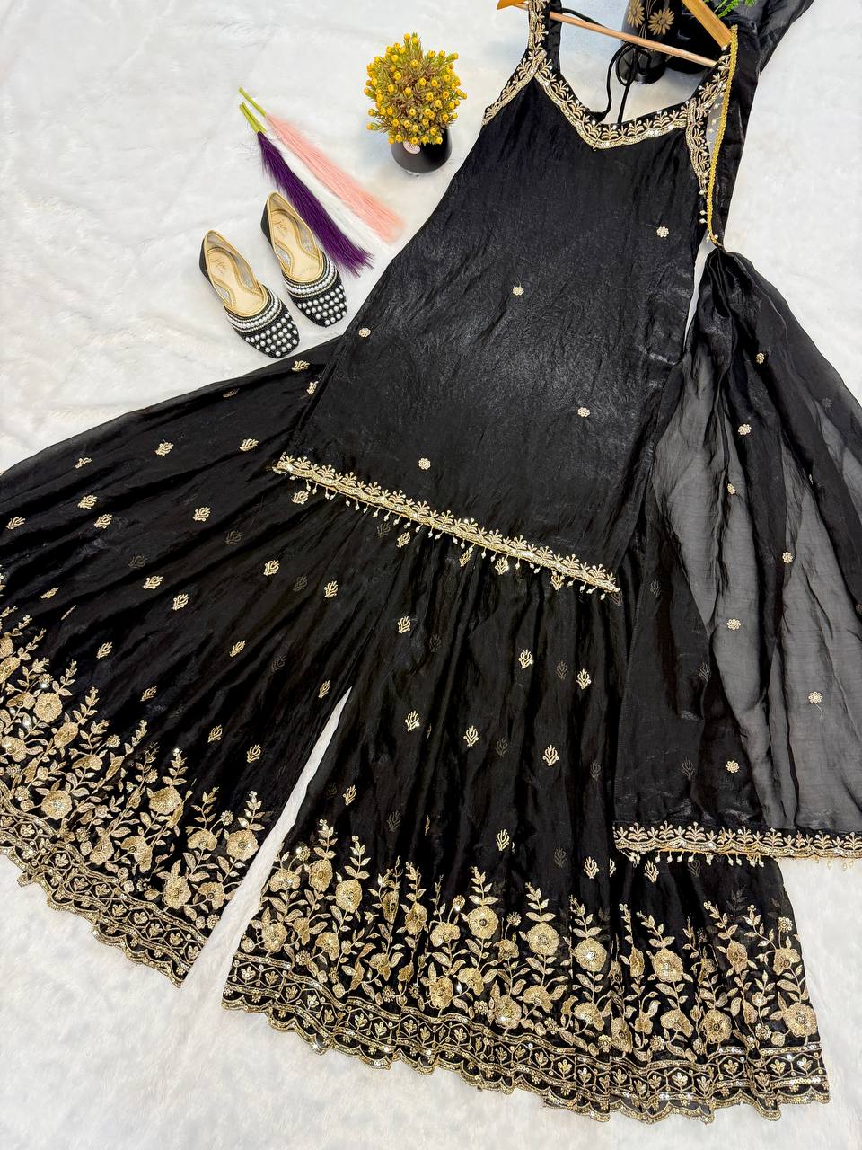 Modern Obsidian Strappy Suit